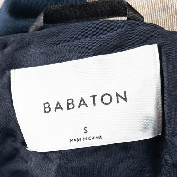 NWT Aritzia Babaton Maximo Pure Indigo Navy Blue Cape Jacket Trench Coat Small - Picture 8 of 9